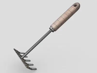 CC0 - Hand Rake Free low-poly 3D model
