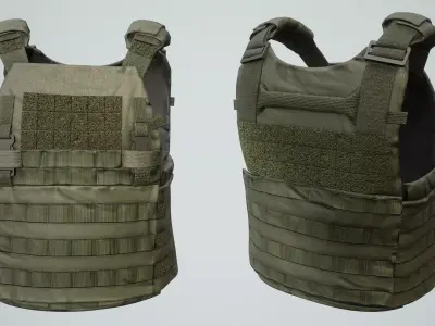 Tactical Plate Carrier 01 Low-poly 3D model