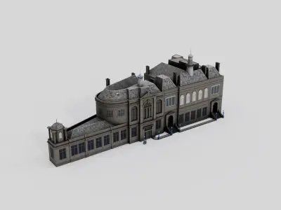 Aberdeen Central Library Building Low-poly 3D model