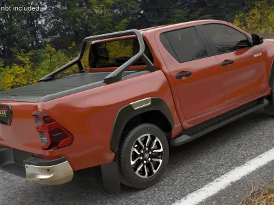 Toyota Hilux 2022 Orange Rigged for Cinema 4D 3D model