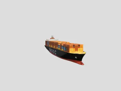 3D Container Ship Cargo 3D model