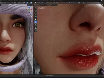 Warrior bunny Girl pbr 8k free version  Free low-poly 3D model