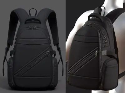 Backpack Camping Generic military human bag storqge baggage  Low-poly 3D model