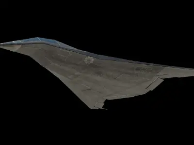 steampunk space shuttle Low-poly 3D model