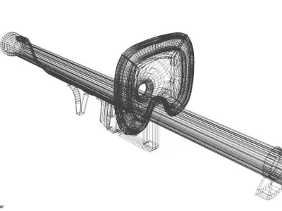 Rocket Launcher - Shoulder-fired - Raketenpanzerbuchse with Shie 3D model