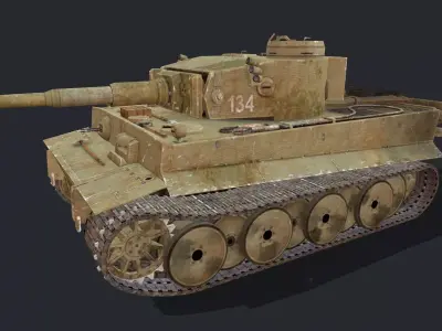 Tiger Tank Low-poly 3D model Low-poly