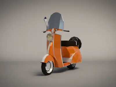 Low-Poly Cartoon Vespa Scooter Low-poly 3D model buy