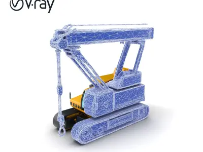 Industrial Stacker Crane Apparatus model pack Low-poly 3D model