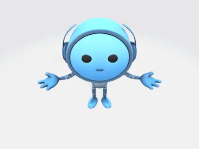 Robot Low-poly 3D model 23