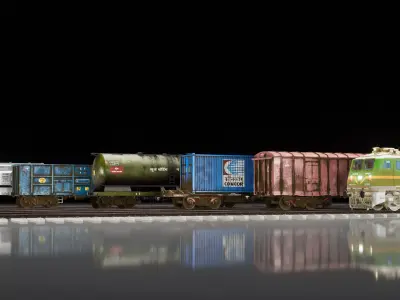 Indian Railways Ultimate Freight Pack Low-poly 3D model