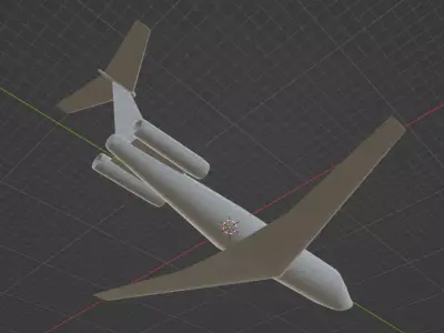 Fictional Twin Rear Engine Jetliner DC-9-20 Inspired series 3D model