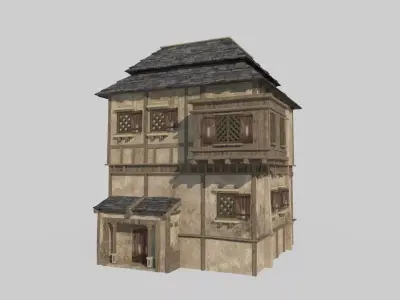Medieval houses and dwellings 3D model