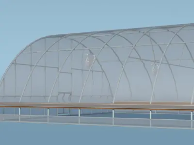 Steel Greenhouse Tunnel Frame 3D model