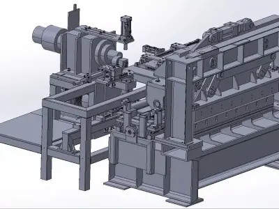 Industrial Metal Sheet Cutting Machine 3D CAD Model  3D model