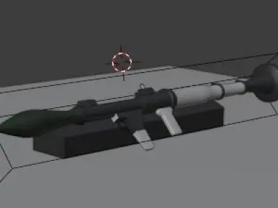 LowPoly RPG gun on table Free low-poly 3D model
