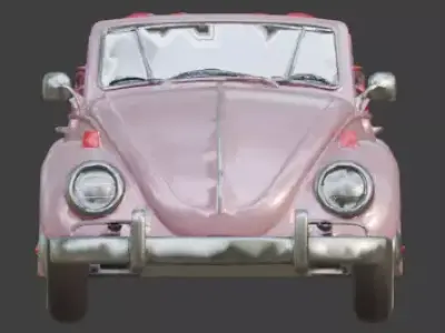 Stylized 3D Valentine Convertible Car Model Low-poly 3D model
