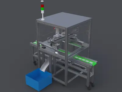 Mobile phone battery testing production line 3D model