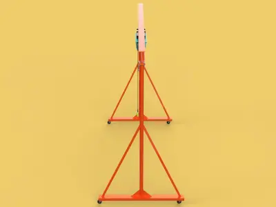 MOBILE GANTRY CRANE ELECTRIC ROPE HOIST PORTABLE GIRDER OVERHEAD 3D model