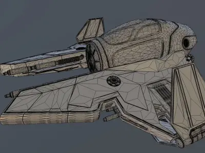 STAR WARS JEDI STARSHIP PBR Low-poly 3D model