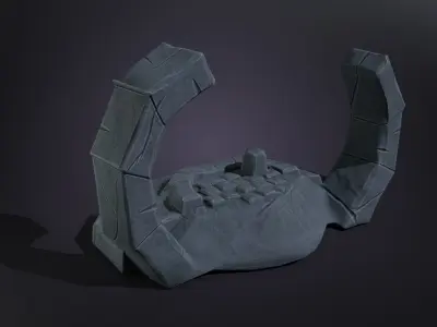 Medieval stylized ruin Free low-poly 3D model