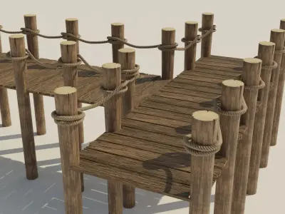 Classic Pier Low-poly 3D model