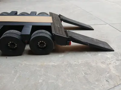Trailer RC truck 1 14 Printable low boy scale 3D print model