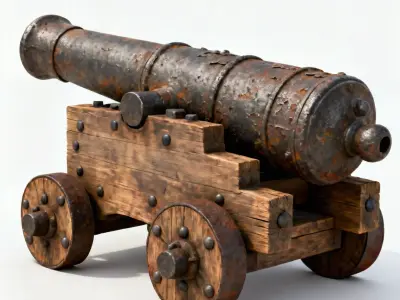 The Iron Sovereign Realistic Vintage Cannon 3D Model Low-poly 3D model