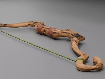 Low poly bow Low-poly 3D model