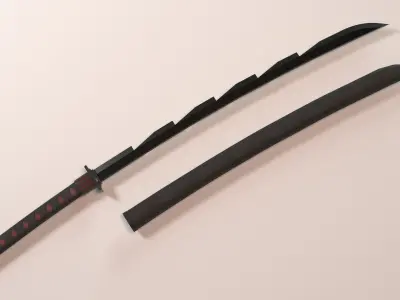 Simple Katana Bundle - Game Ready Low-poly 3D model