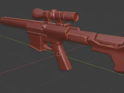  Fantasy Sci Fi Gun For Your Games Free low-poly 3D model