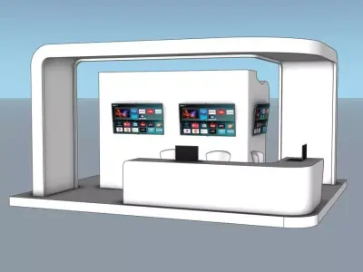 Modern Exhibition Booth 3D Model Trade Show Stand 3D model