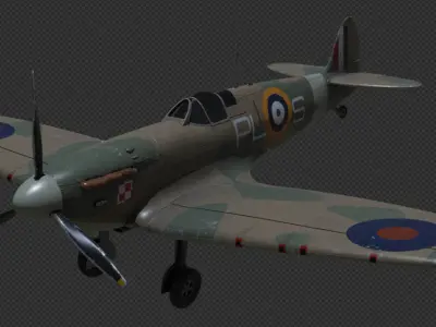 Supermarine Spitfire Free low-poly 3D model