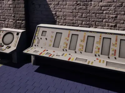 Retro lab computer Low-poly 3D model