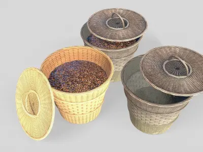 Basket 12 Low-poly 3D model