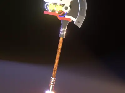 Simple stylized Battle Axe Low-poly 3D model