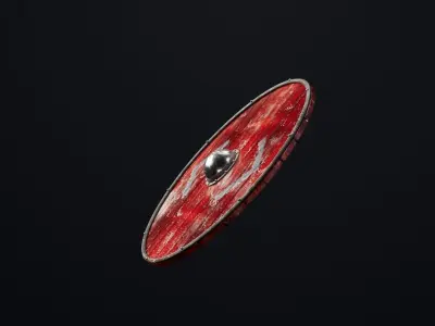 Viking Shield var01 Low-poly 3D model