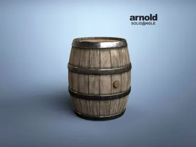 Wine Barrel Medieval style Low-poly 3D model