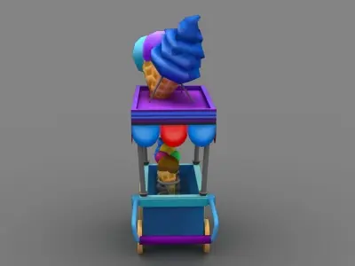 icecream cart Low-poly 3D model