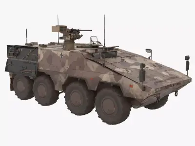 Boxer Armored Personnel Carrier Low Poly Military APC Low-poly 3D model