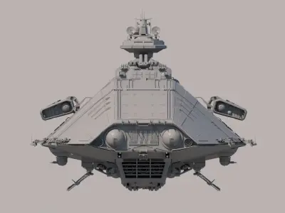Sci Fi Space Battleship 3D model