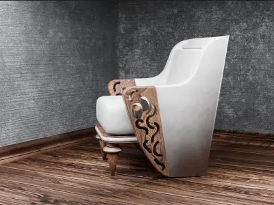 patterned sofa Low-poly 3D model