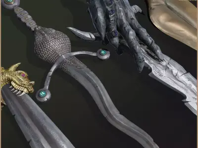 Legendary Swords Collection Low-poly 3D model
