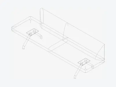 Seat - Bench - Worksmart - Backrest Low Open End Low-poly 3D model