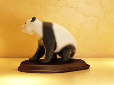 panda bear vase plant suculet nature teddy houseware 3D model