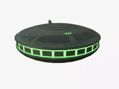 Alien Spaceship UFO A05 Green - Sci Fi Spacecraft Design Low-poly 3D model
