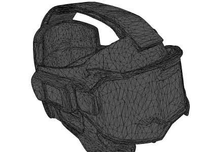 HighTech Visor with Cracked HUD 3D model