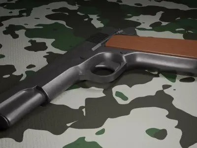 1911 Pistol Low-poly 3D model
