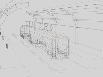 Train Station Free low-poly 3D model