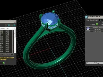 Jewelry diamond hello ring 3D print model