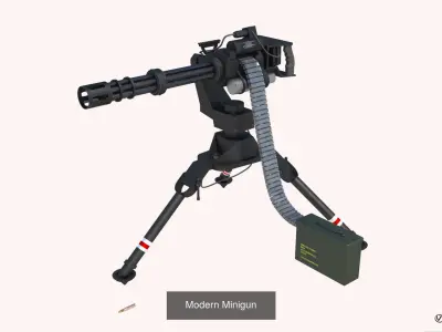 Modern Minigun 3D Model Pack
